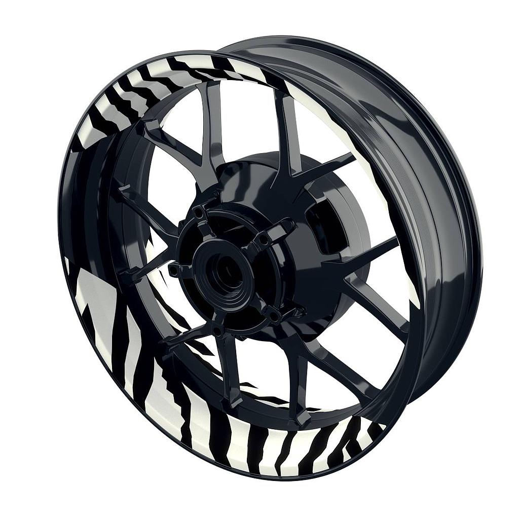 ZEBRA black Rim Decals Wheelsticker Premium splitted