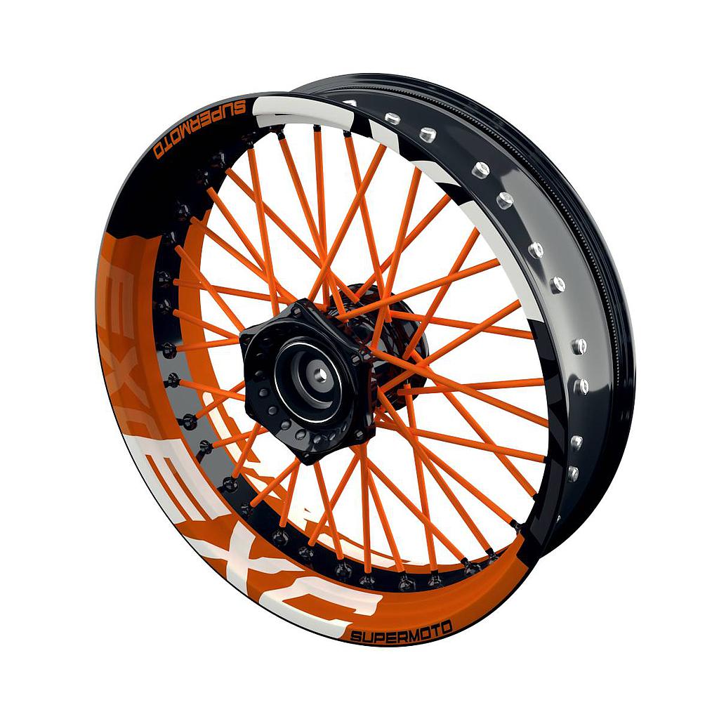 Felgenaufkleber KTM EXC Supermoto halb halb V2 Wheelsticker Premium