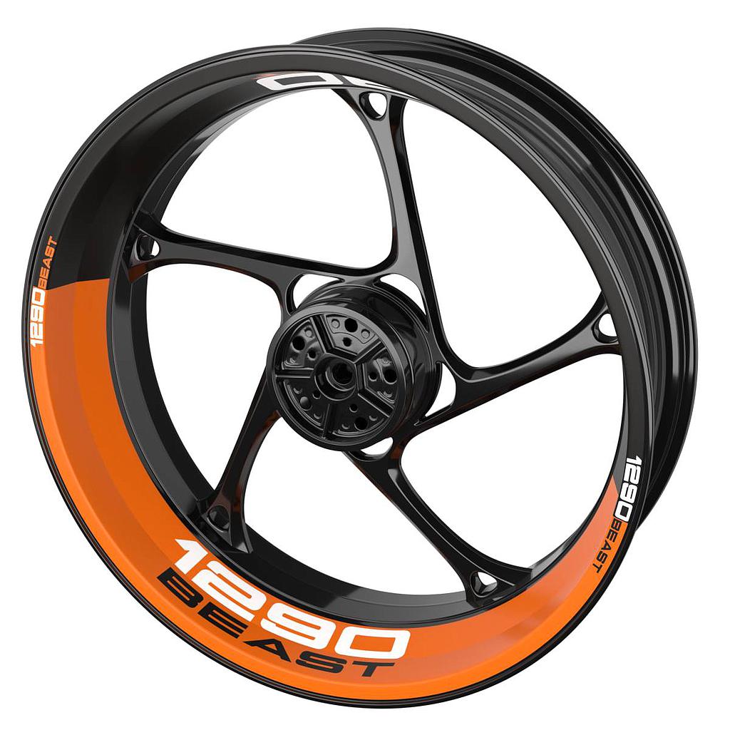 Felgenaufkleber für KTM 1290 Beast Felgenaufkleber halb halb schwarz Wheelsticker Premium