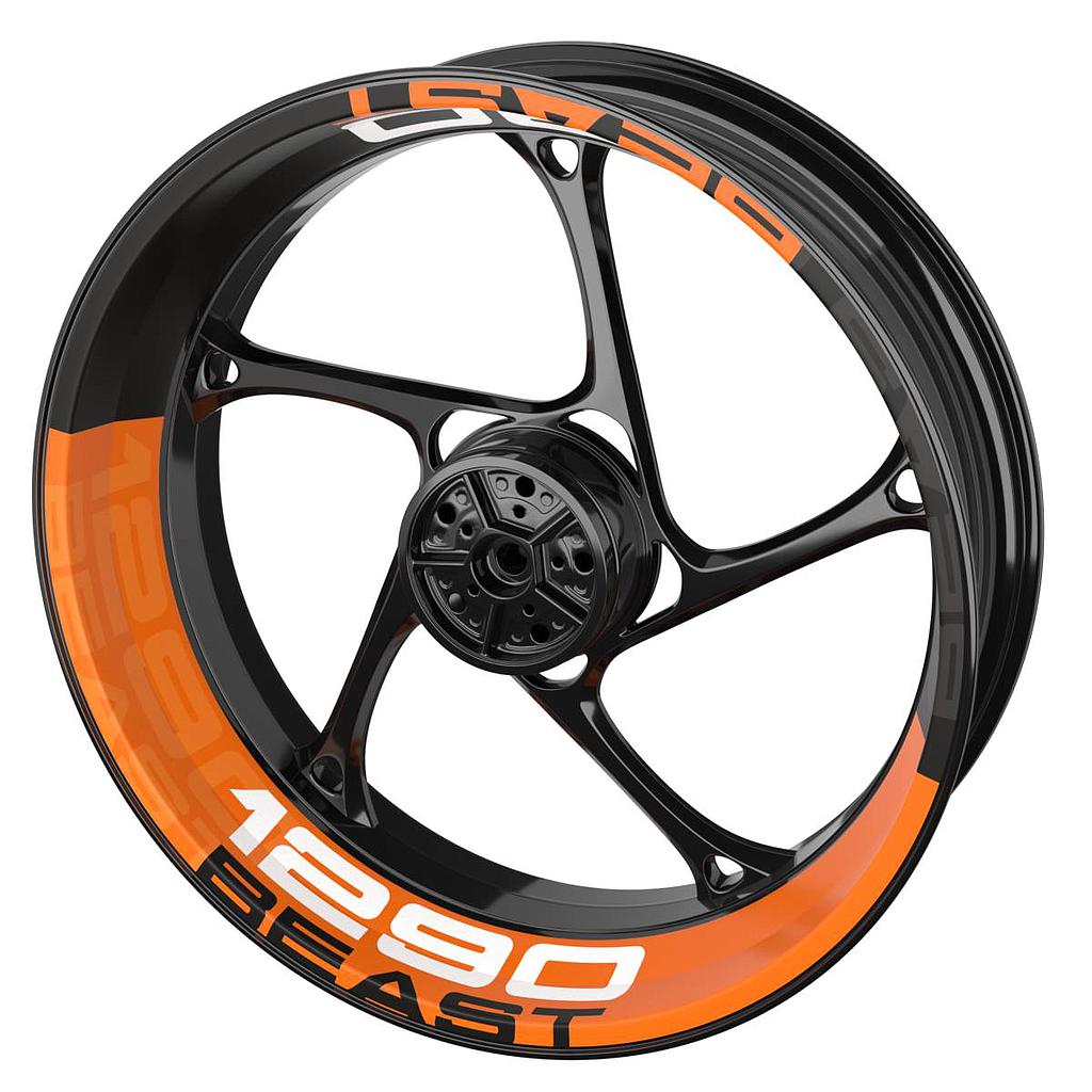 Rim Decals for KTM 1290 Beast Rim Decals halb halb black V2 Wheelsticker Premium