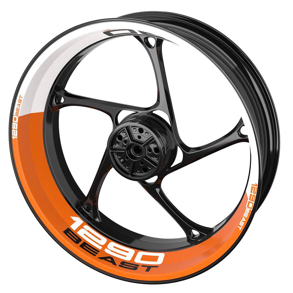 Felgenaufkleber KTM Superduke 1290 Beast halb halb weiss Wheelsticker Premium