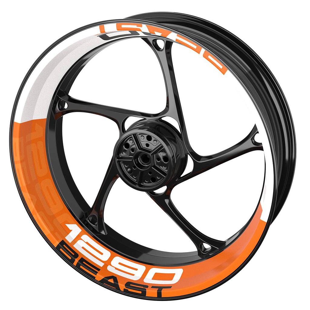 Rim Decals for KTM 1290 Beast Rim Decals halb halb white V2 Wheelsticker Premium