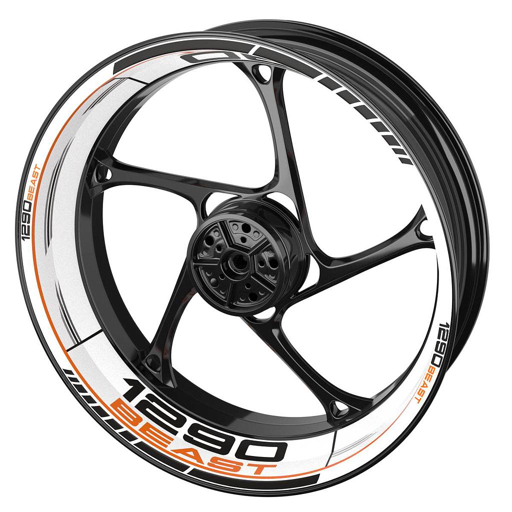 Felgenaufkleber KTM Superduke 1290 Beast SCRATCHED weiss Wheelsticker Premium