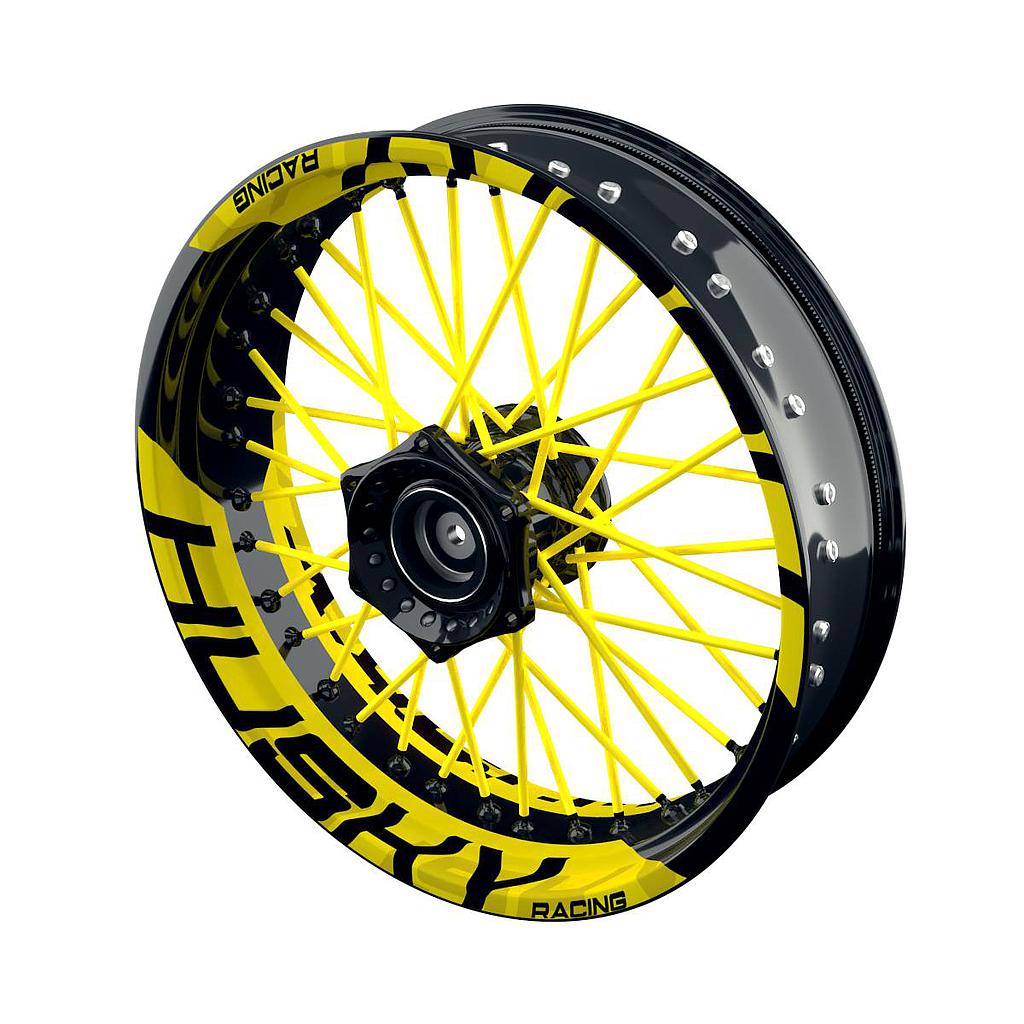 Husqvarna Felgenaufkleber Motorrad Racing einfarbig V2 Wheelsticker Premium geteilt