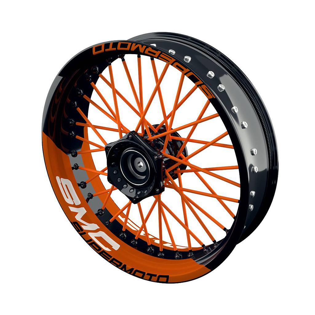 Felgenaufkleber KTM SMC Supermoto halb halb V2 Wheelsticker Premium geteilt