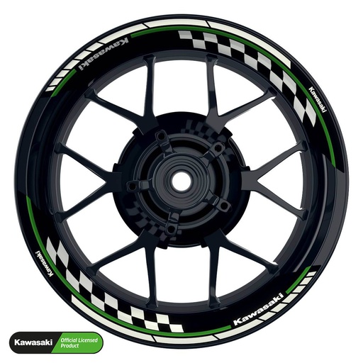 [41226-07-KM] Kawasaki Felgenaufkleber geteilt Design Grid