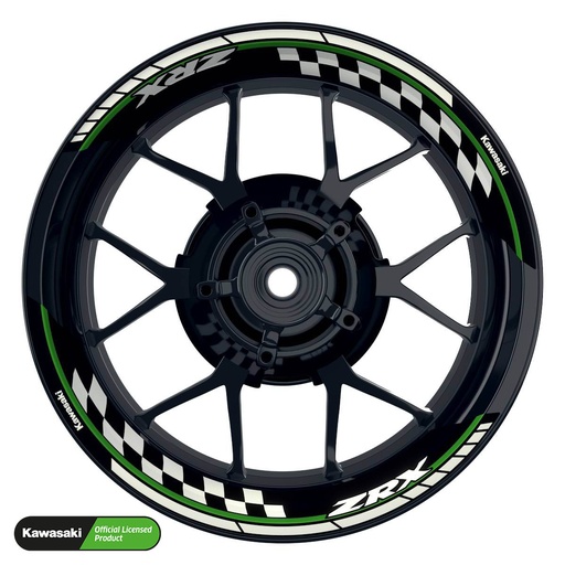 [42341-07-KM] Kawasaki ZRX Felgenaufkleber geteilt Design GRID