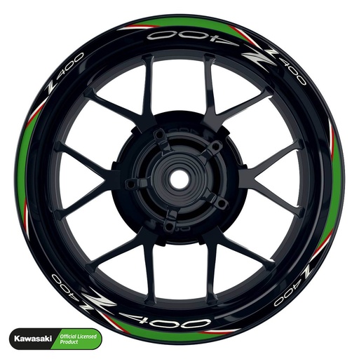 [42649-40-KM] Kawasaki Z400 Rim Decals Light Design V4