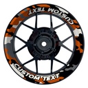 Individuelle Felgenaufkleber "Camouflage" orange Premium Wheelsticker