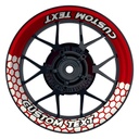 Individuelle Felgenaufkleber "Hexagon" halb halb weiss Premium Wheelsticker