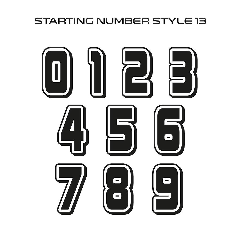 Starting Number Style13 Sticker 10cm high