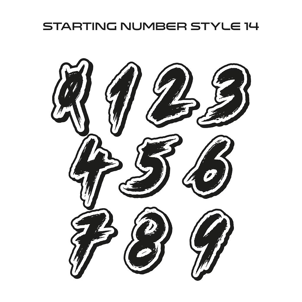 Starting Number Style14 Sticker 10cm high